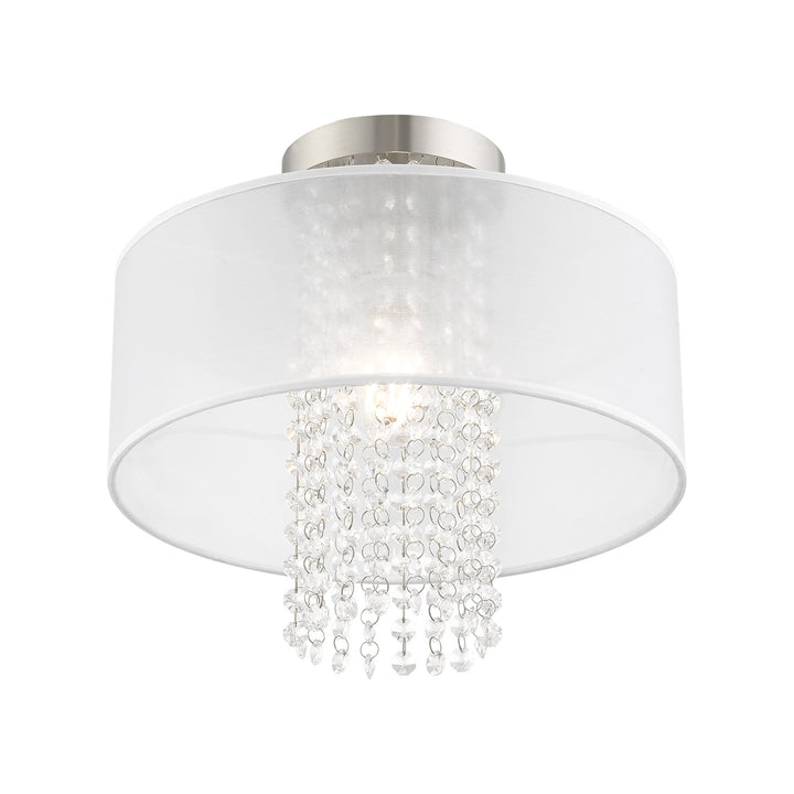 ##Antique Hardware## 1 Light Brushed Nickel Ceiling Mount