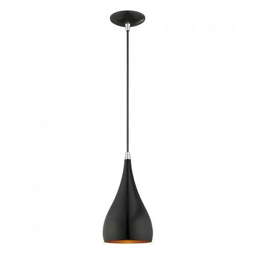 ##Antique Hardware## 1 Light Shiny Black Single Pendant