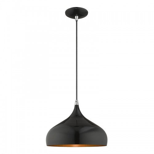 ##Antique Hardware## 1 Light Shiny Black Single Pendant