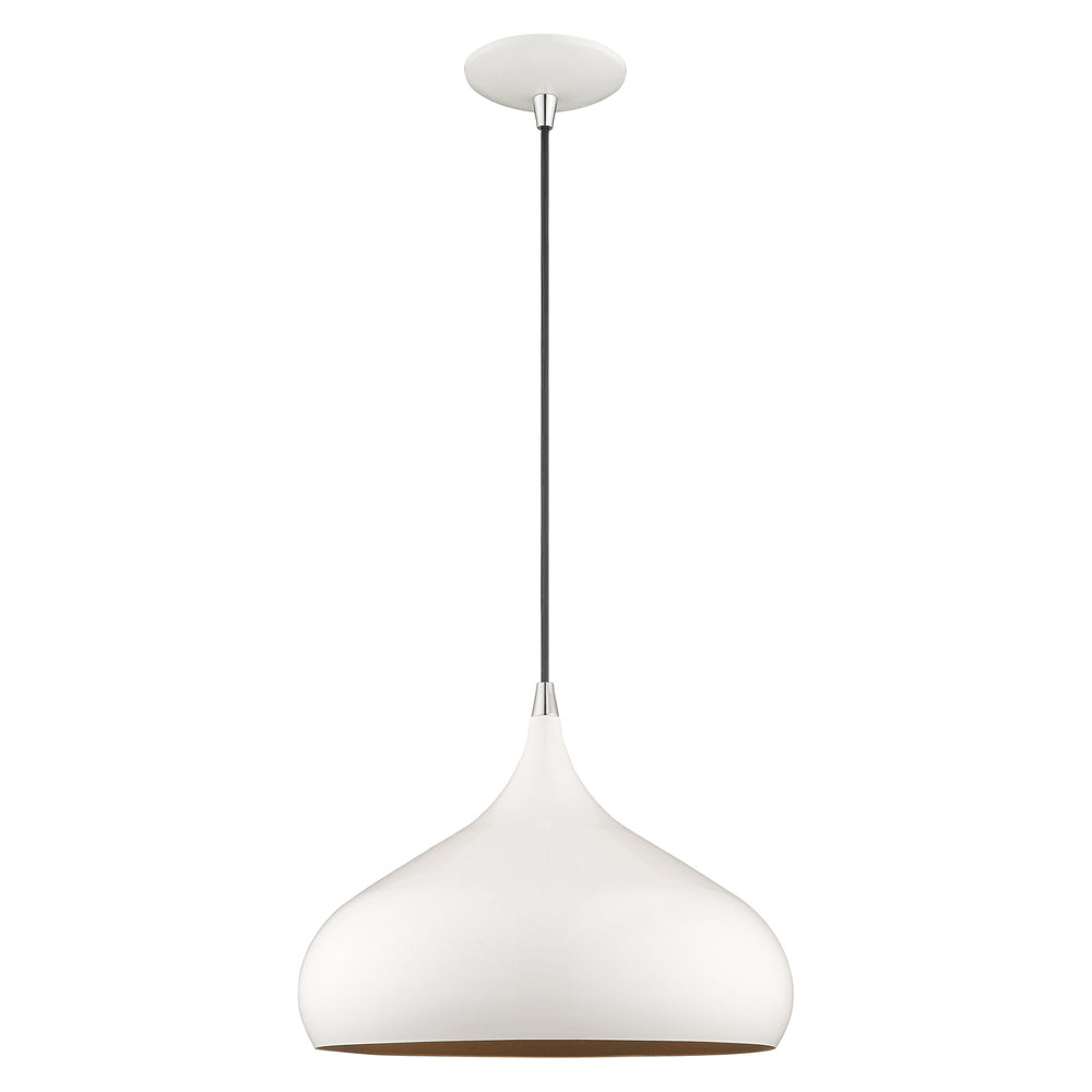 ##Antique Hardware## 1 Light Shiny White Single Pendant