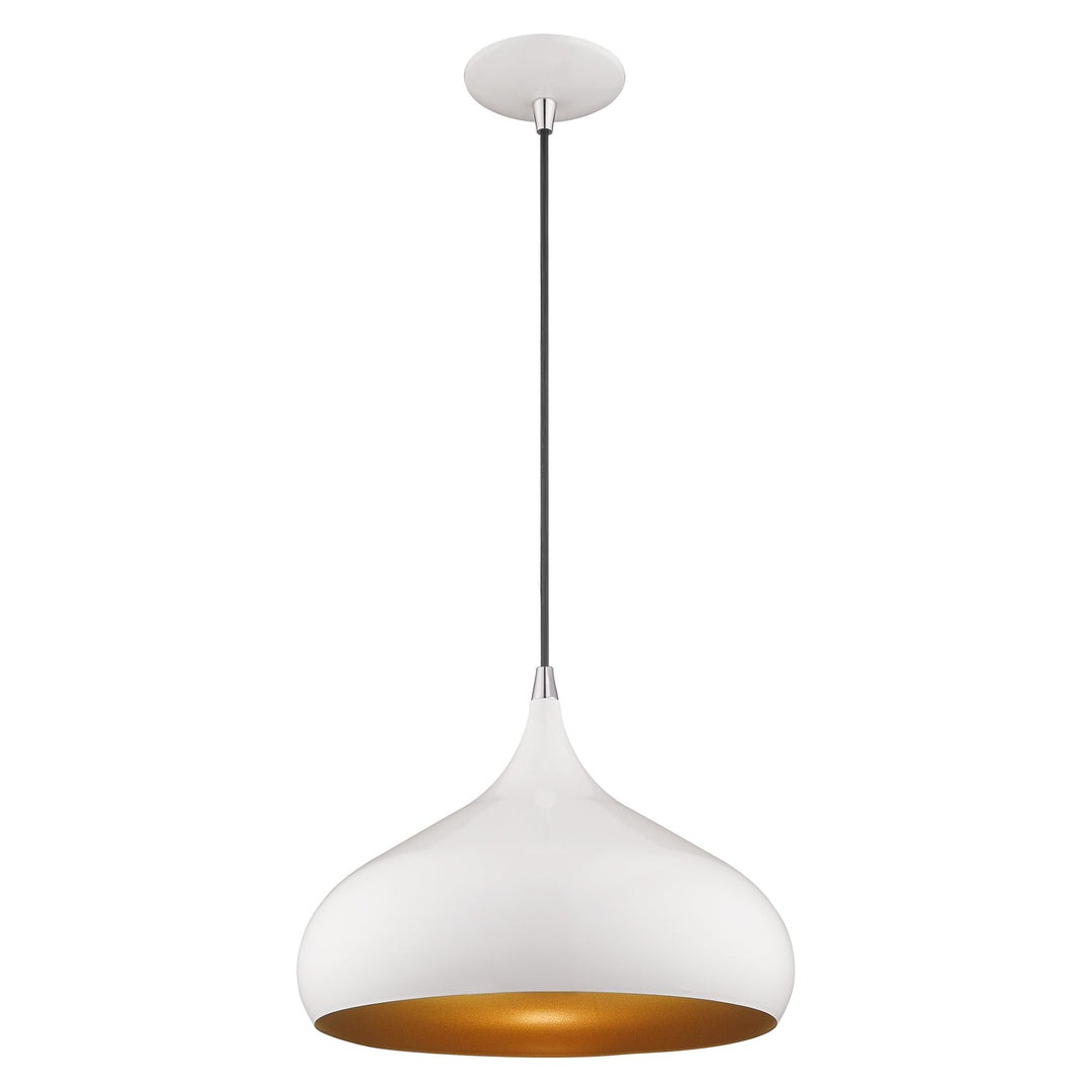 ##Antique Hardware## 1 Light Shiny White Single Pendant