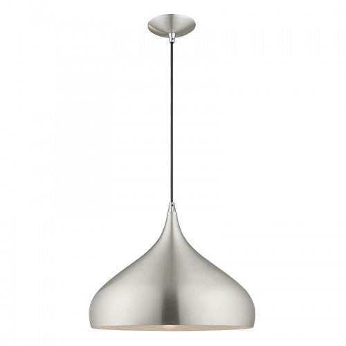 ##Antique Hardware## 1 Light Brushed Aluminum Single Pendant