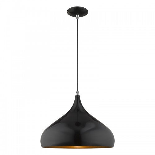 ##Antique Hardware## 1 Light Shiny Black Single Pendant