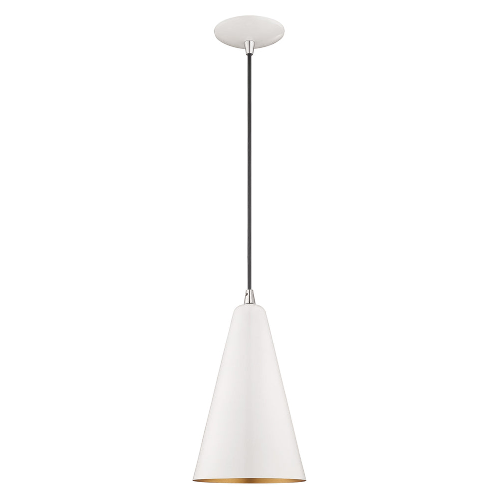 Antique Hardware 1 Light Shiny White Single Pendant Pendant