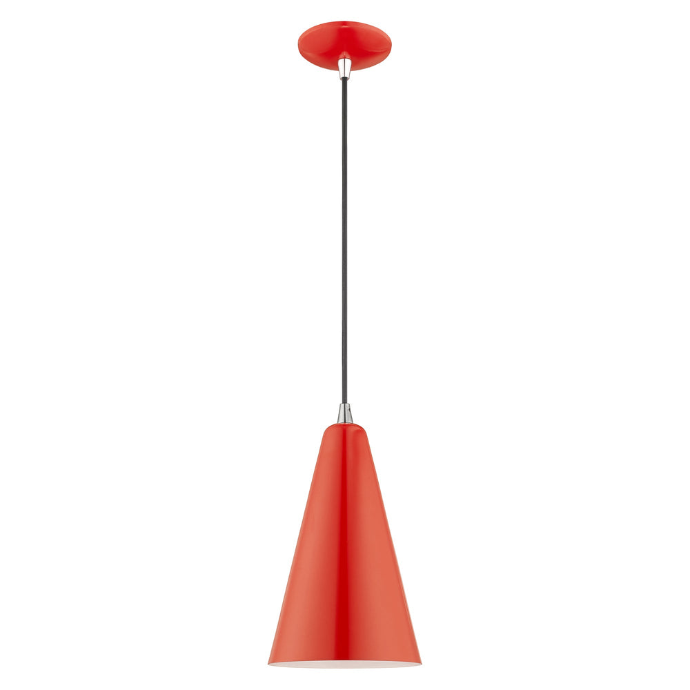 ##Antique Hardware## 1 Light Shiny Red Single Pendant