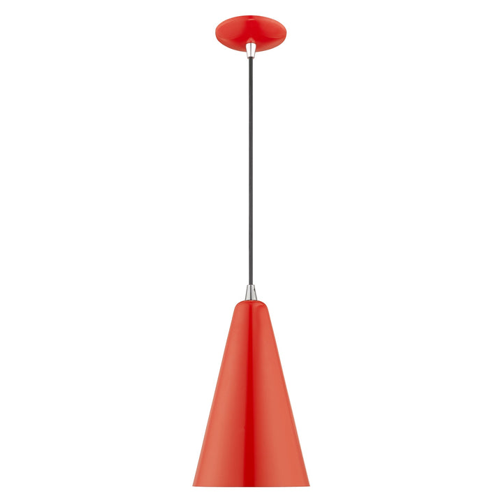 ##Antique Hardware## 1 Light Shiny Red Single Pendant
