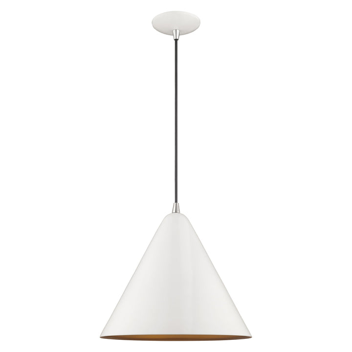 Antique Hardware 1 Light Shiny White Single Pendant Pendant