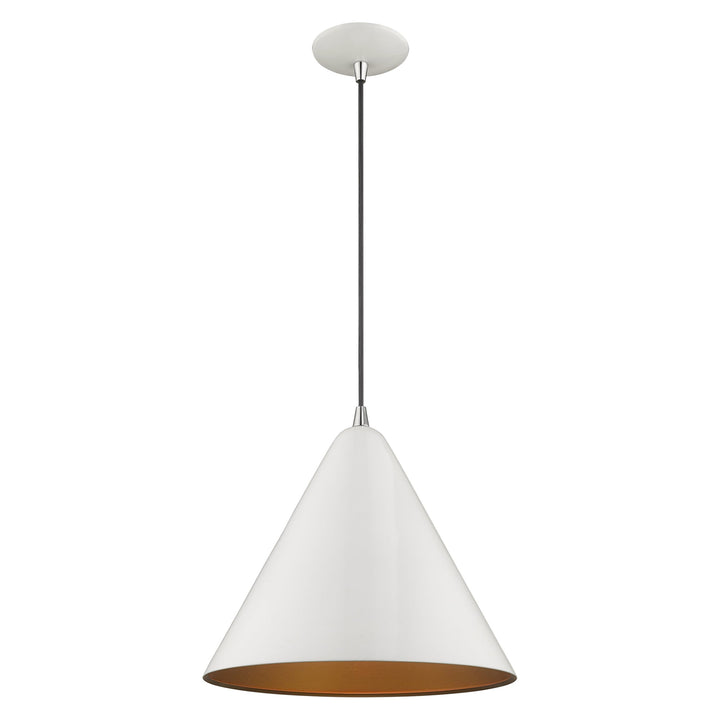 Antique Hardware 1 Light Shiny White Single Pendant Pendant