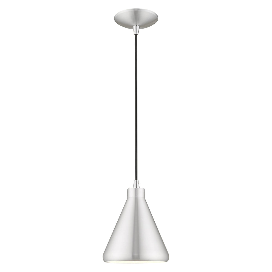 ##Antique Hardware## 1 Light Brushed Aluminum Single Pendant