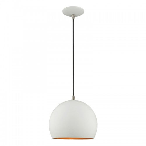 ##Antique Hardware## 1 Light White Single Pendant