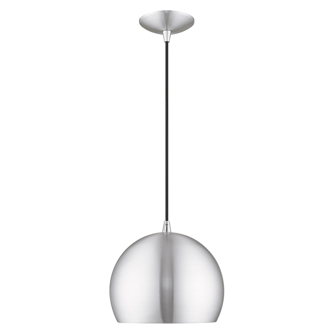 ##Antique Hardware## 1 Light Brushed Aluminum Single Pendant
