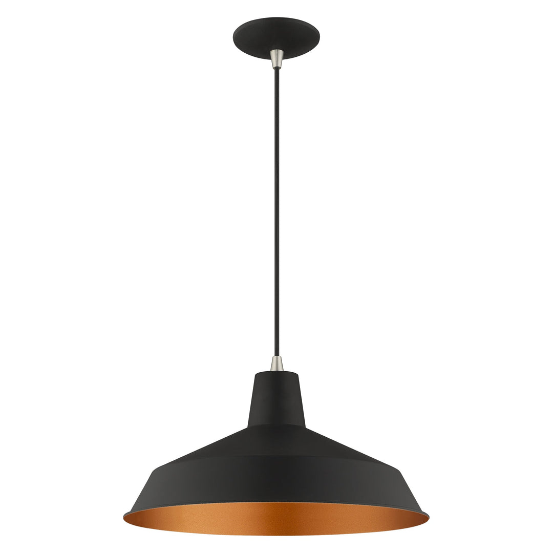 ##Antique Hardware## 1 Light Black Single Pendant