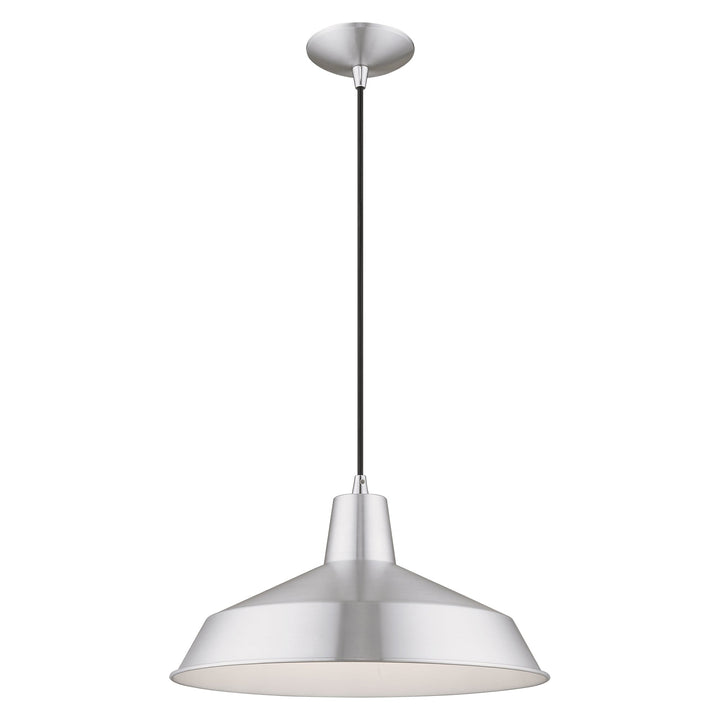 ##Antique Hardware## 1 Light Brushed Aluminum Single Pendant