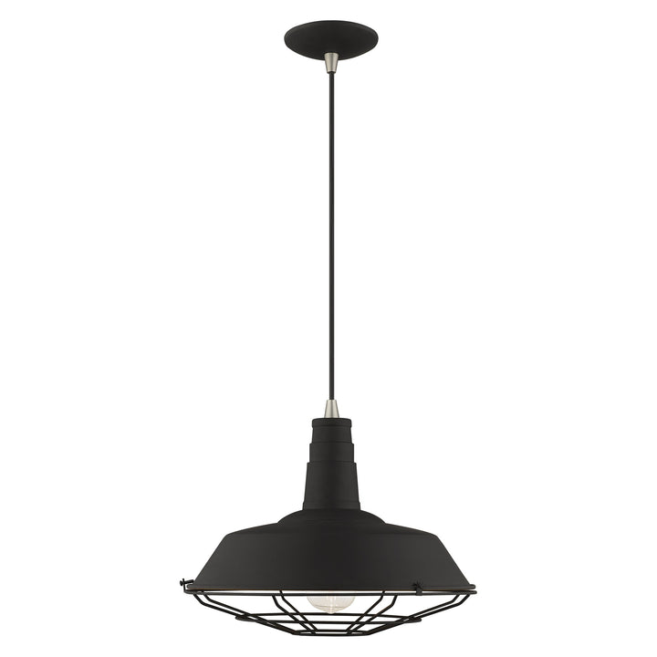 ##Antique Hardware## 1 Light Black Single Pendant