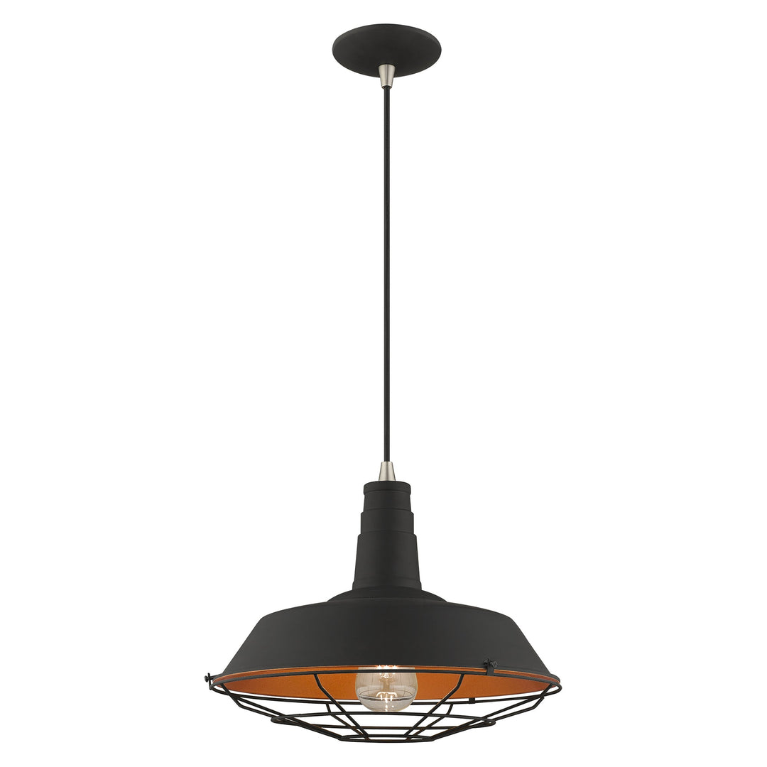 ##Antique Hardware## 1 Light Black Single Pendant