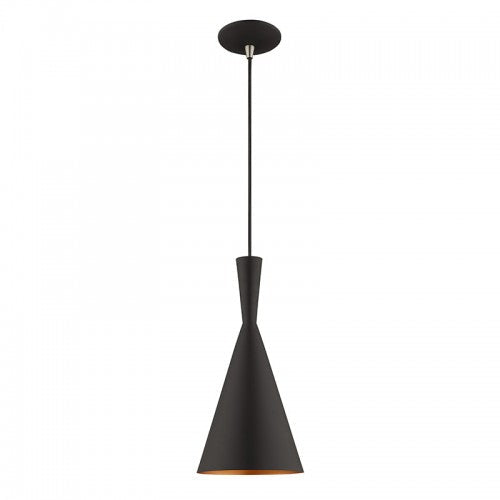 ##Antique Hardware## 1 Light Black Single Pendant