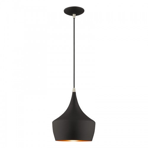 ##Antique Hardware## 1 Light Black Single Pendant