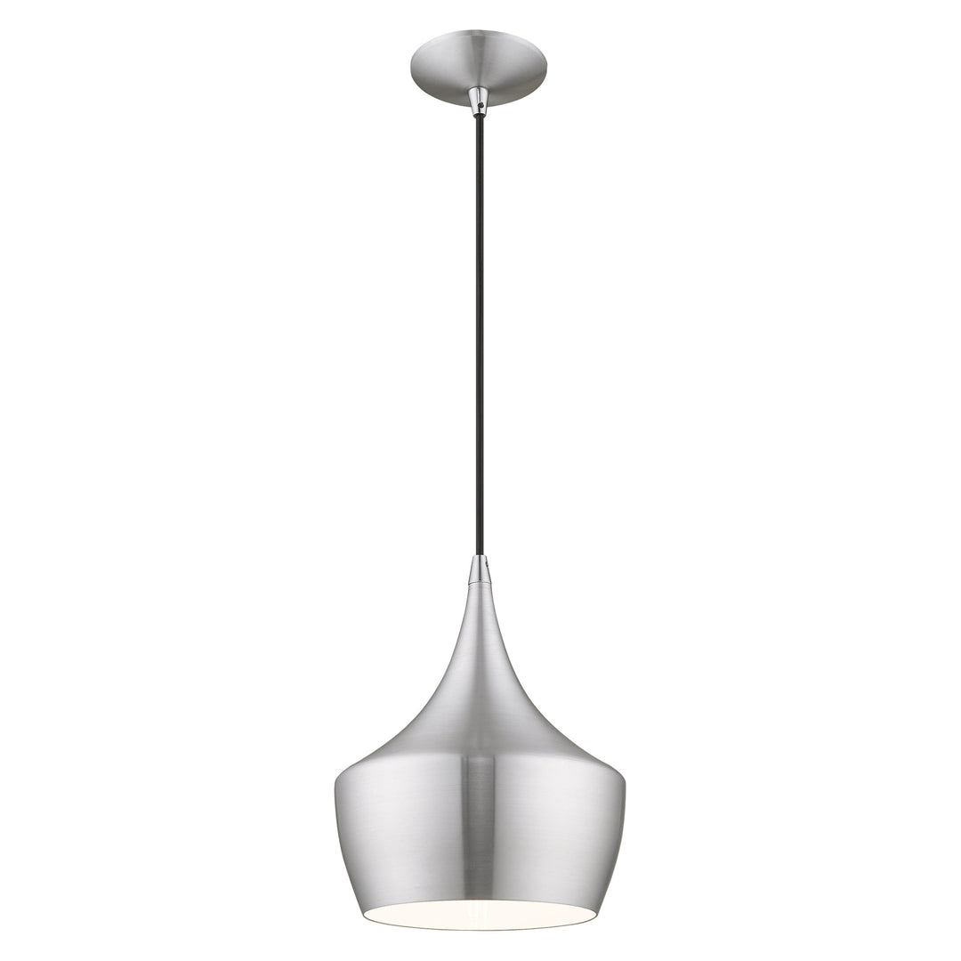 ##Antique Hardware## 1 Light Brushed Aluminum Single Pendant