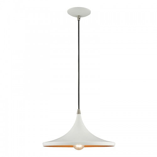 ##Antique Hardware## 1 Light White Single Pendant