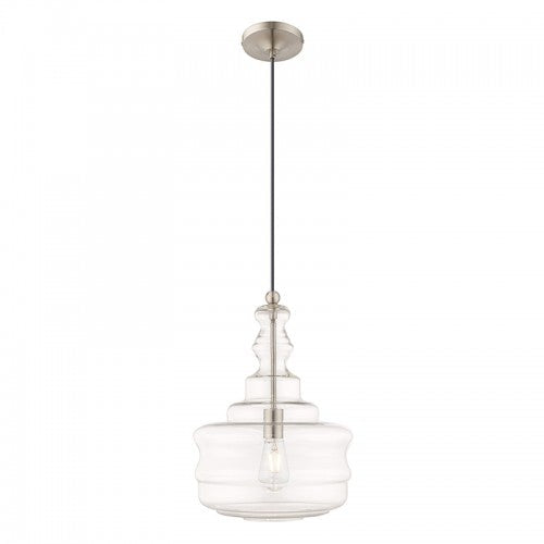 ##Antique Hardware## 1 Light Brushed Nickel Single Pendant