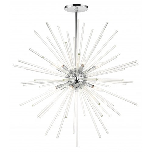 ##Antique Hardware## 12 Light Polished Chrome Foyer Pendant Chandelier