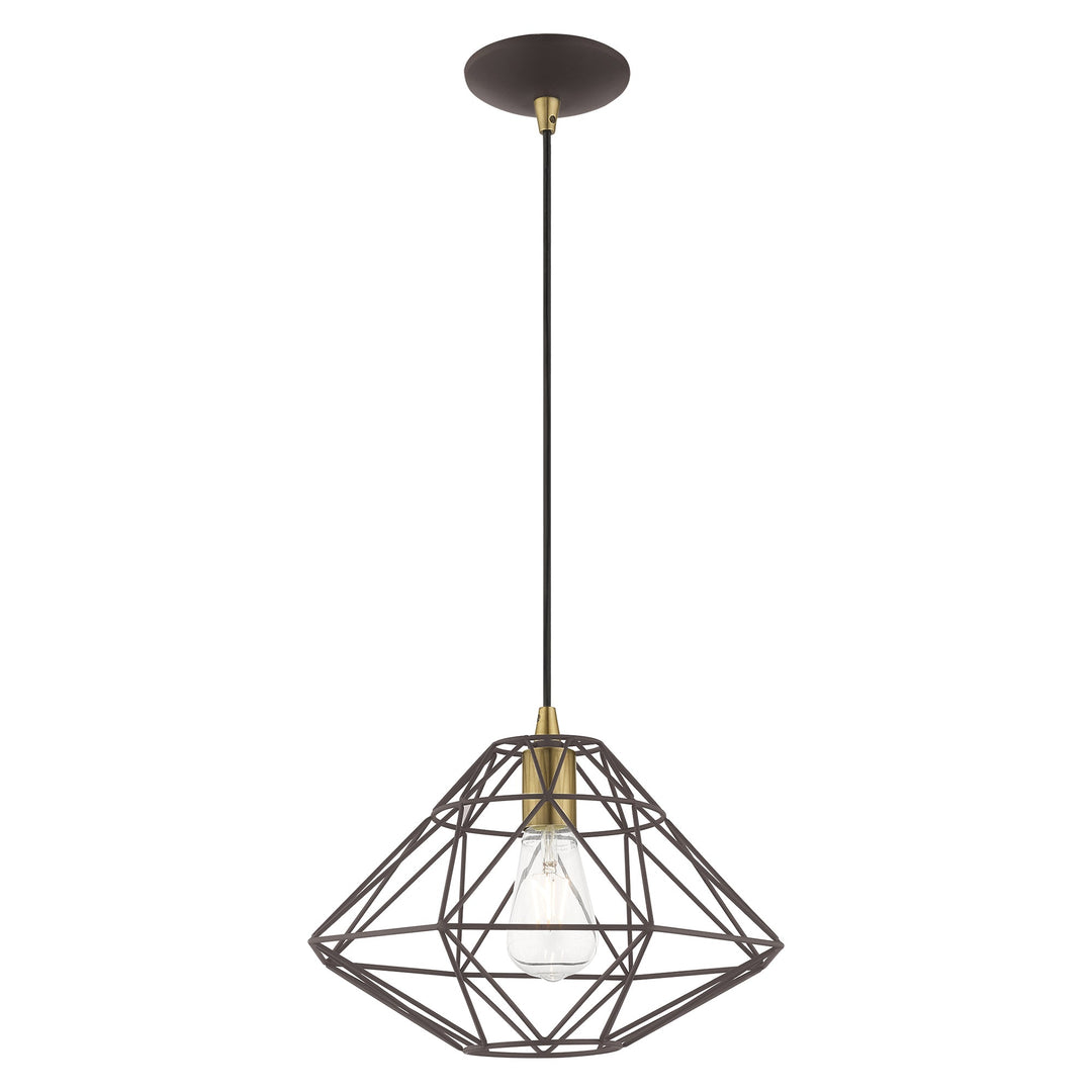 Antique Hardware 1 Light Bronze Single Pendant Pendant
