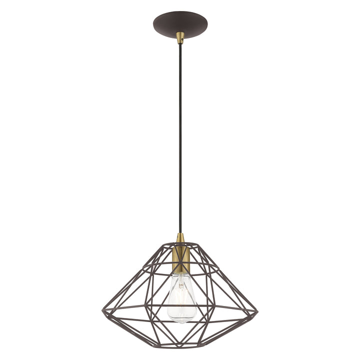 Antique Hardware 1 Light Bronze Single Pendant Pendant