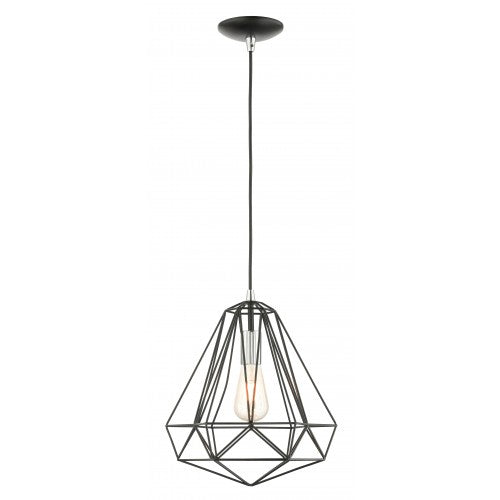##Antique Hardware## 1 Light Shiny Black Pendant