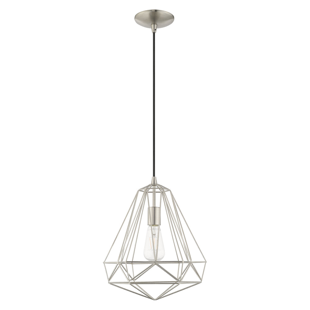 ##Antique Hardware## 1 Light Brushed Nickel Single Pendant
