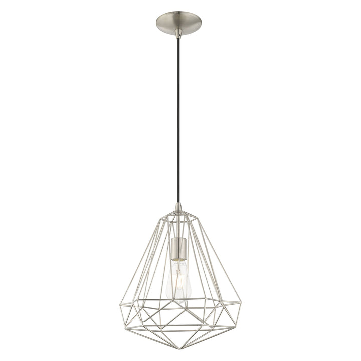 ##Antique Hardware## 1 Light Brushed Nickel Single Pendant