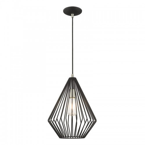 ##Antique Hardware## 1 Light Black Single Pendant