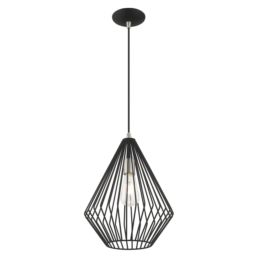 ##Antique Hardware## 1 Light Black Single Pendant