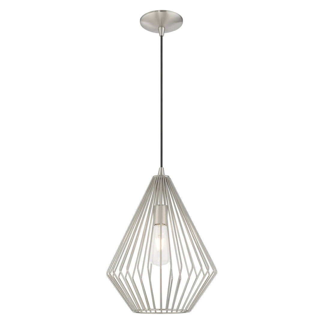 ##Antique Hardware## 1 Light Brushed Nickel Single Pendant