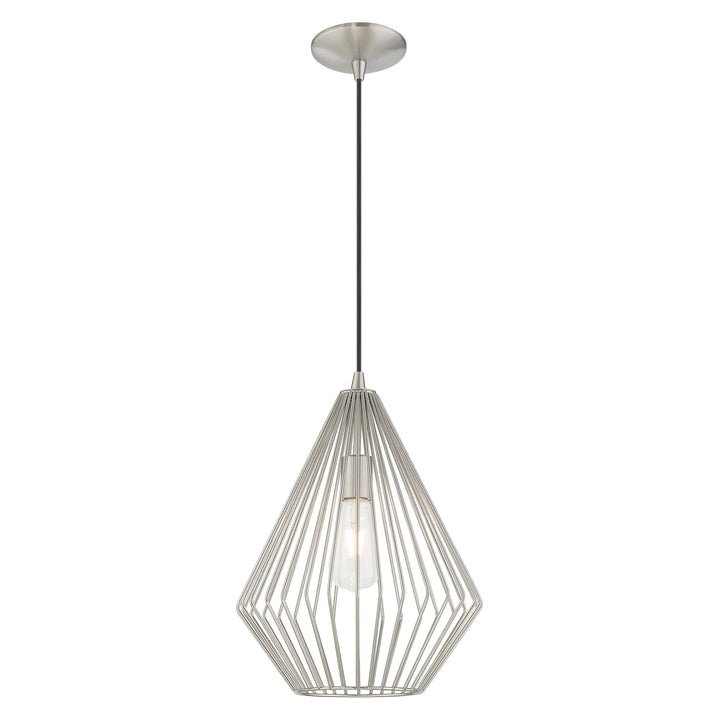 ##Antique Hardware## 1 Light Brushed Nickel Single Pendant