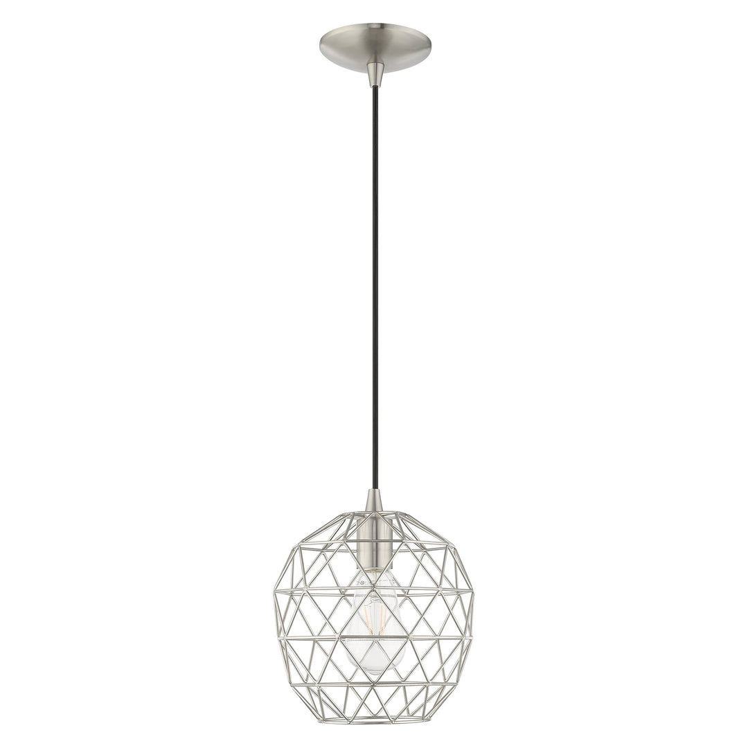 Antique Hardware 1 Light Brushed Nickel Single Pendant Pendant