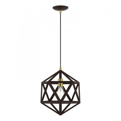 ##Antique Hardware## 1 Light Bronze with Antique Brass Accents Pendant