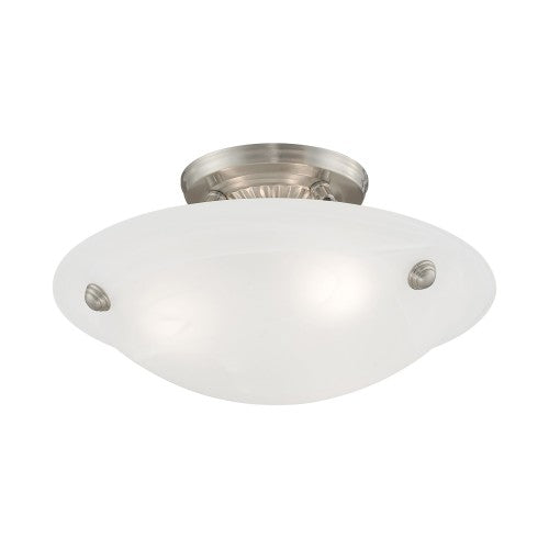 ##Antique Hardware## 3 Light Brushed Nickel Ceiling Mount