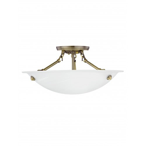 ##Antique Hardware## 3 Light Antique Brass Ceiling Mount