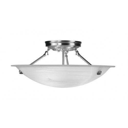##Antique Hardware## 3 Light Brushed Nickel Ceiling Mount