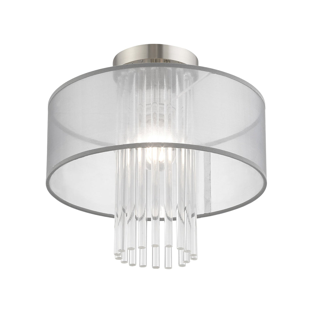 Antique Hardware 1 Light Brushed Nickel Ceiling Mount Semi Flush