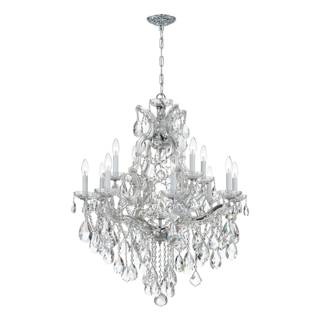 ##Antique Hardware## Maria Theresa 13 Light Swarovski Strass Crystal Polished Chrome Chandelier