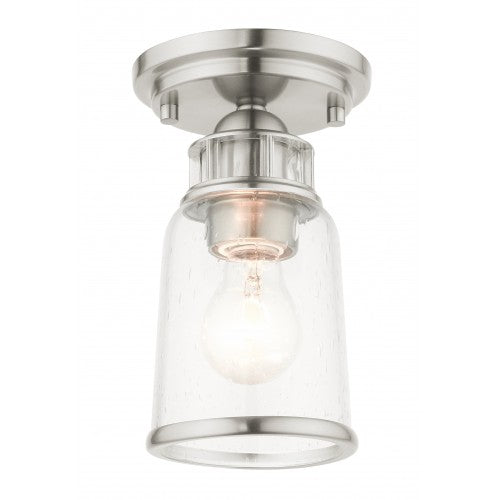 ##Antique Hardware## 1 Light Brushed Nickel Flush Mount