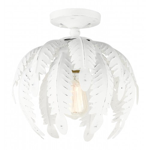 ##Antique Hardware## 1 Light Antique White Semi Flush