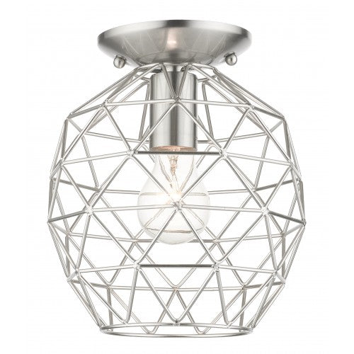 ##Antique Hardware## 1 Light Brushed Nickel Flush Mount