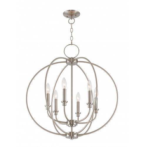 Antique Hardware 6 Light Brushed Nickel Chandelier Chandelier