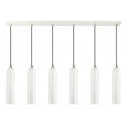 ##Antique Hardware## 6 Light Shiny White Linear Pendant