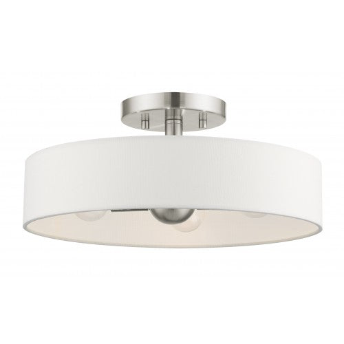 ##Antique Hardware## 4 Light Brushed Nickel Semi Flush Mount