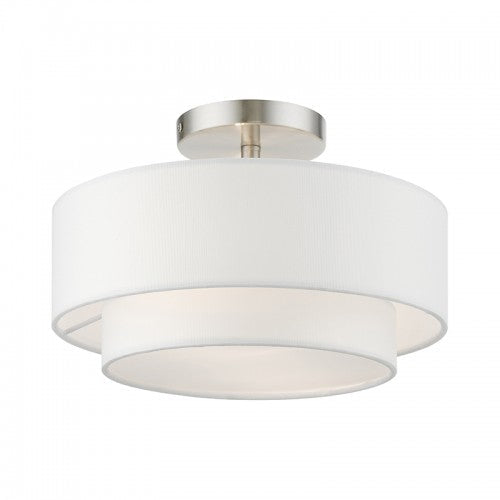 ##Antique Hardware## 2 Light Brushed Nickel Semi-Flush