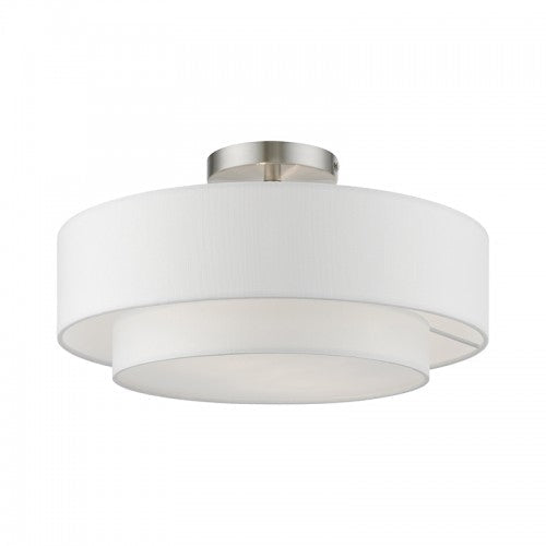 ##Antique Hardware## 2 Light Brushed Nickel Semi-Flush