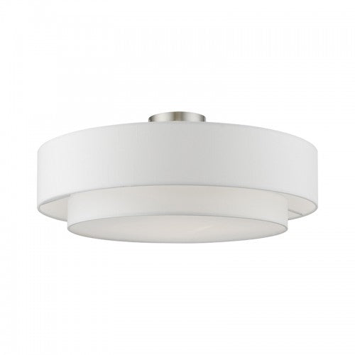 ##Antique Hardware## 4 Light Brushed Nickel Semi-Flush